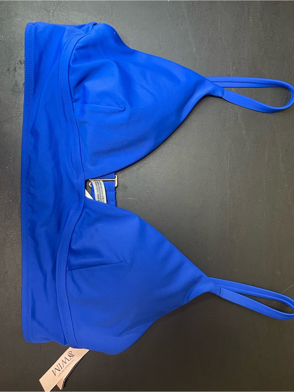 Victoria’s Secret Swim Bikini Top Blue Keyhole Back XXL NWT